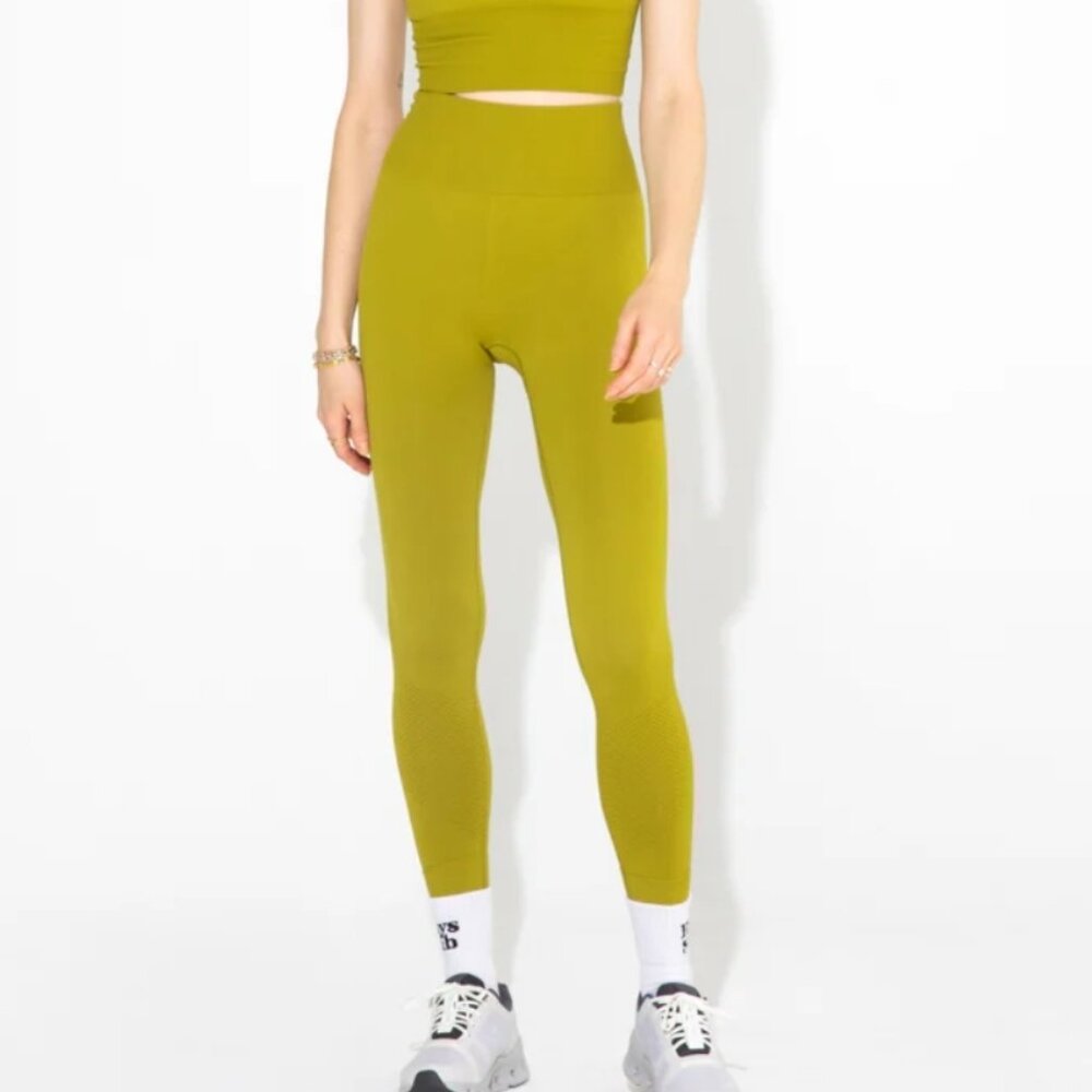 Halfdays Sophia Legging in Mustang size Small - Chartreuse